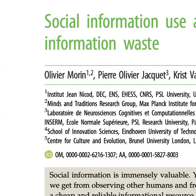 Social information use and social information waste