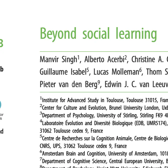 Beyond social learning